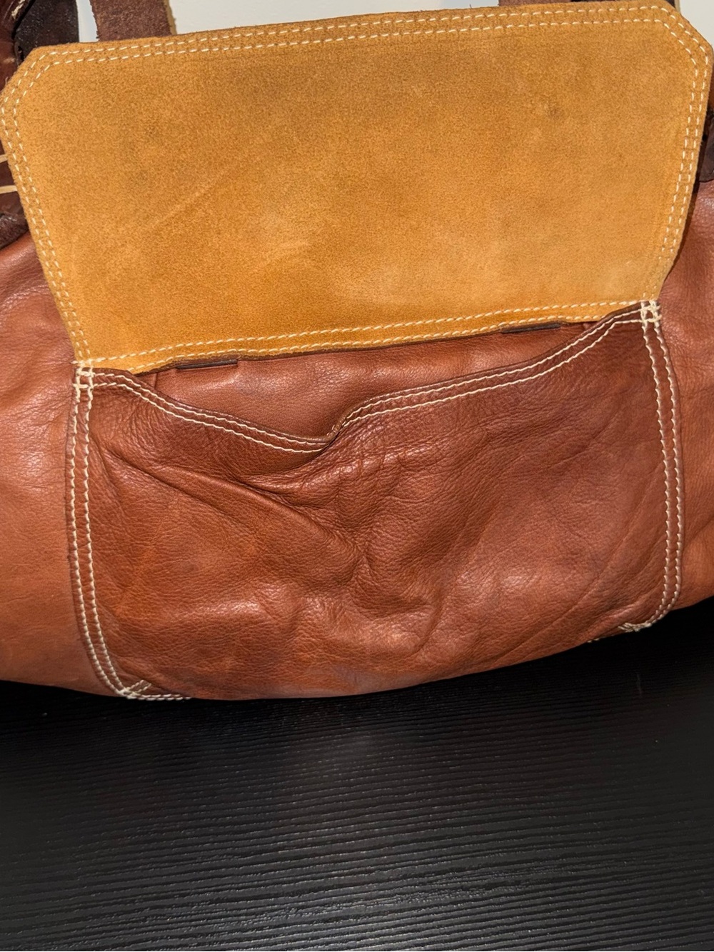 Sofia C Leather Shoulder Bag in Cognac Brown - Picture 2 of 11
